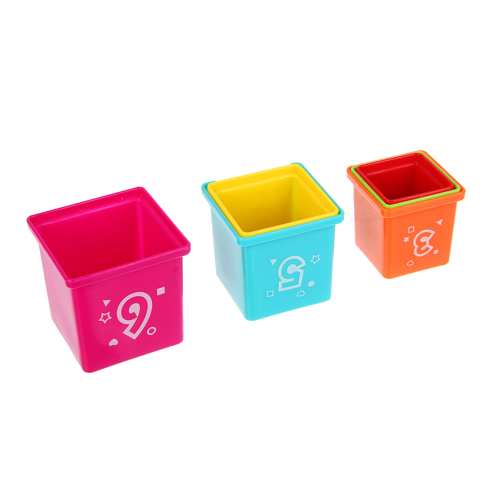 ИГРОЛЕНД Развивающая игрушка "Стаканчики", PP, 6,3х6,3х6,8см, арт.№ 270-057