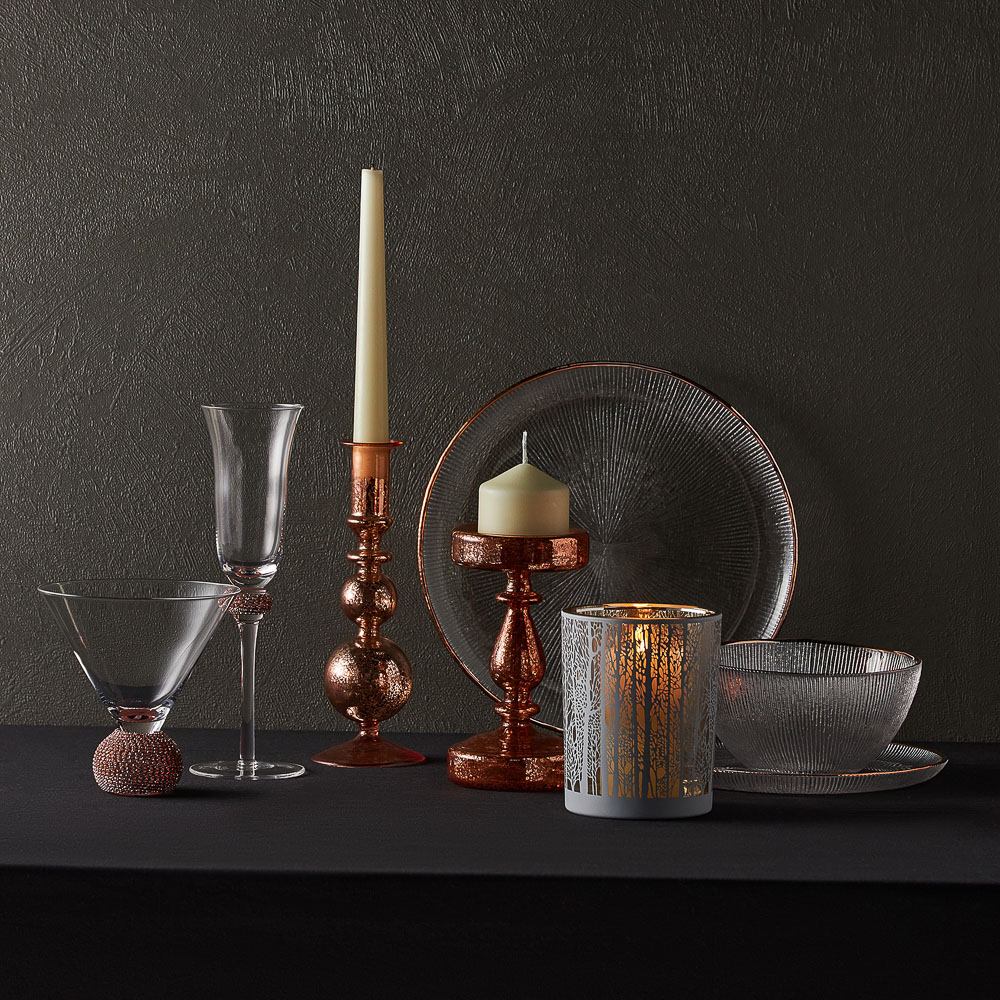 BY COLLECTION White Line Подсвечник, 7х21см, стекло, арт.№ 820-866