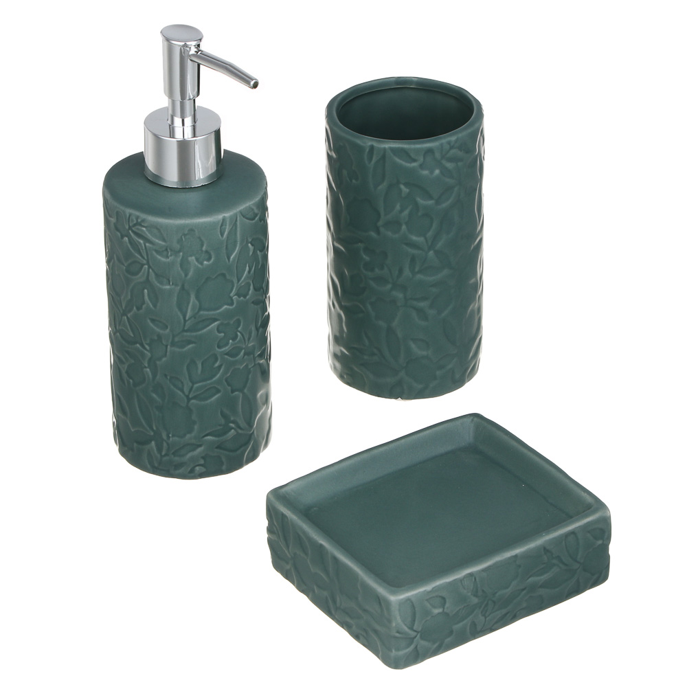 VETTA Мыльница, керамика, 11x9,5x3,5 см, листья, ментоловый, арт.№ 478-203