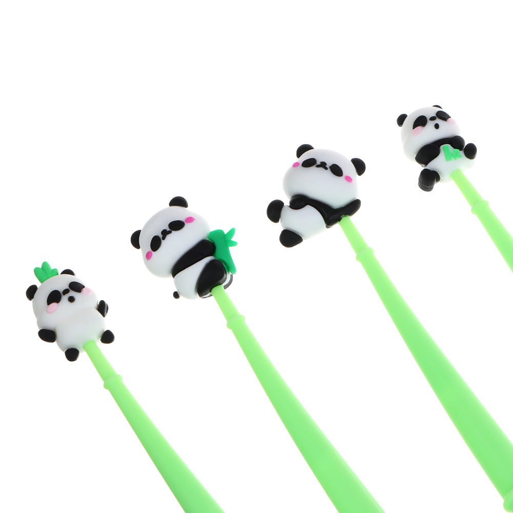 Ручка шариковая синяя, с наконечником в форме панды, гибкий корпус, 4 дизайна, шоу-бокс, арт.№ 591-273