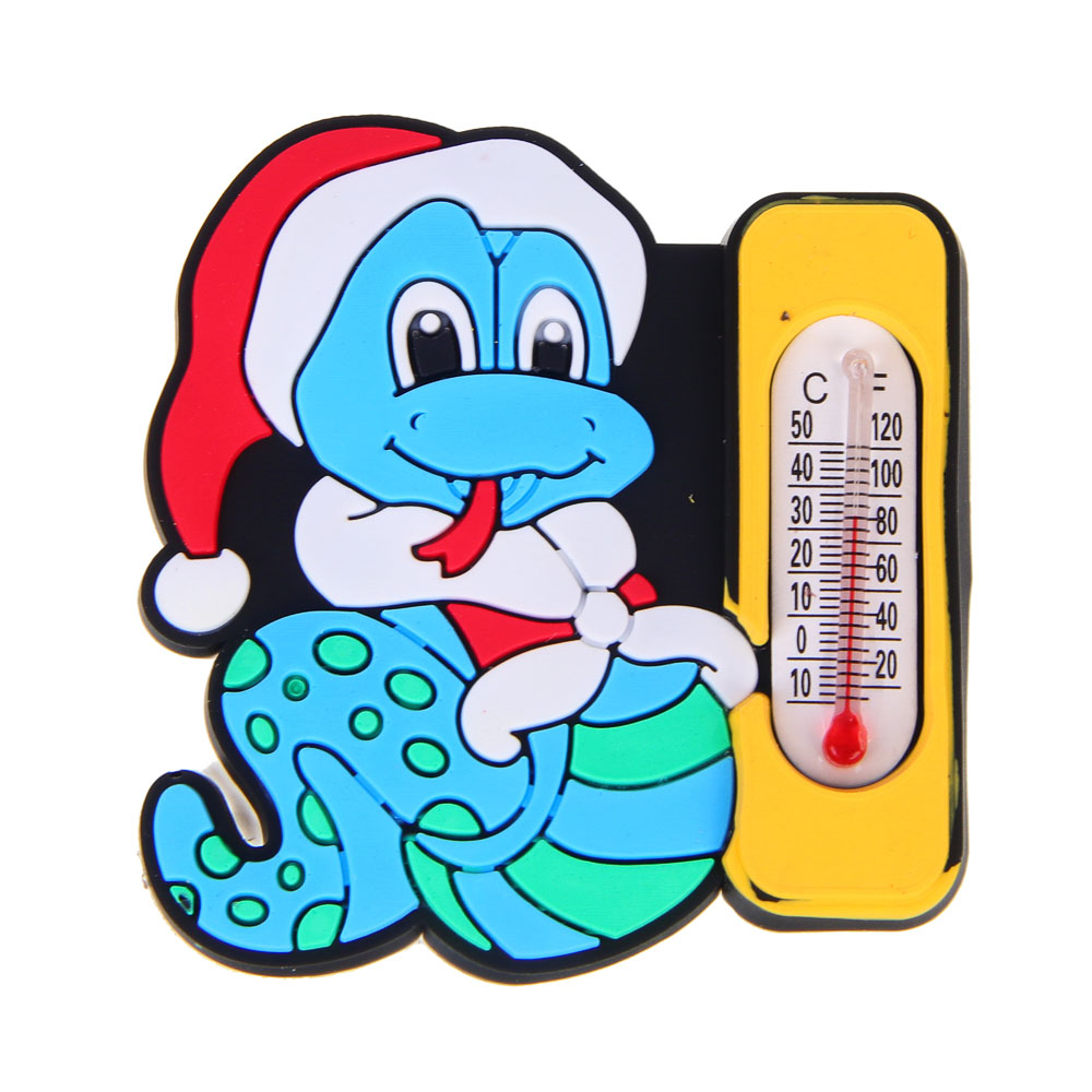 СНОУ БУМ Магнит Символ Года, с термометром, ПВХ, 6х0,5х5 см, 6 дизайнов, арт.№ 705-010