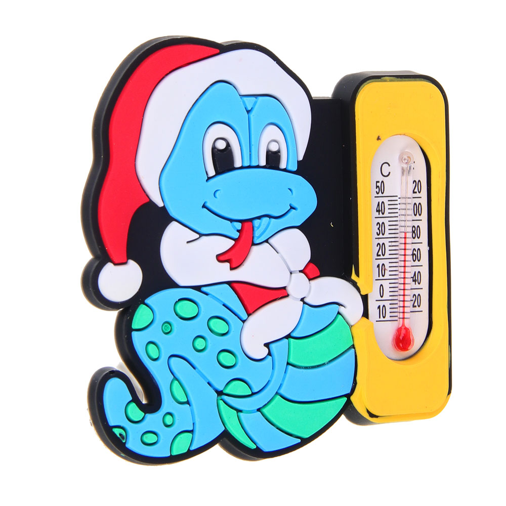 СНОУ БУМ Магнит Символ Года, с термометром, ПВХ, 6х0,5х5 см, 6 дизайнов, арт.№ 705-010