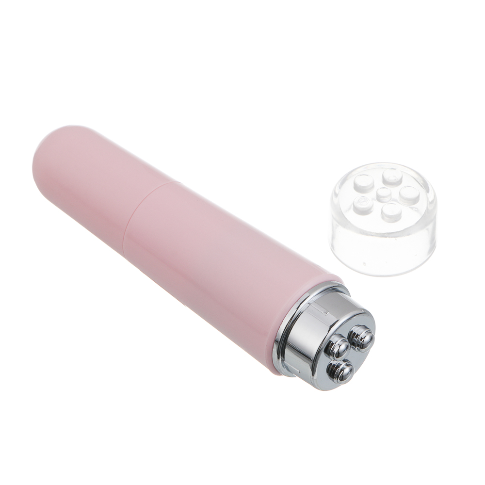 LEBEN Массажер для лица лифтинговый, вибрационный, 4 насадки, 1xAA (не в компл.), розовый, арт.№ 192-090