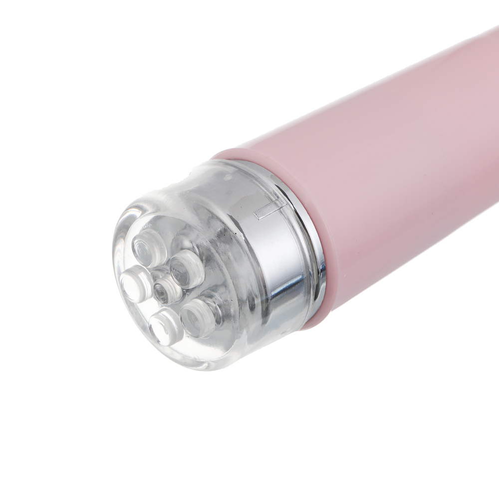 LEBEN Массажер для лица лифтинговый, вибрационный, 4 насадки, 1xAA (не в компл.), розовый, арт.№ 192-090