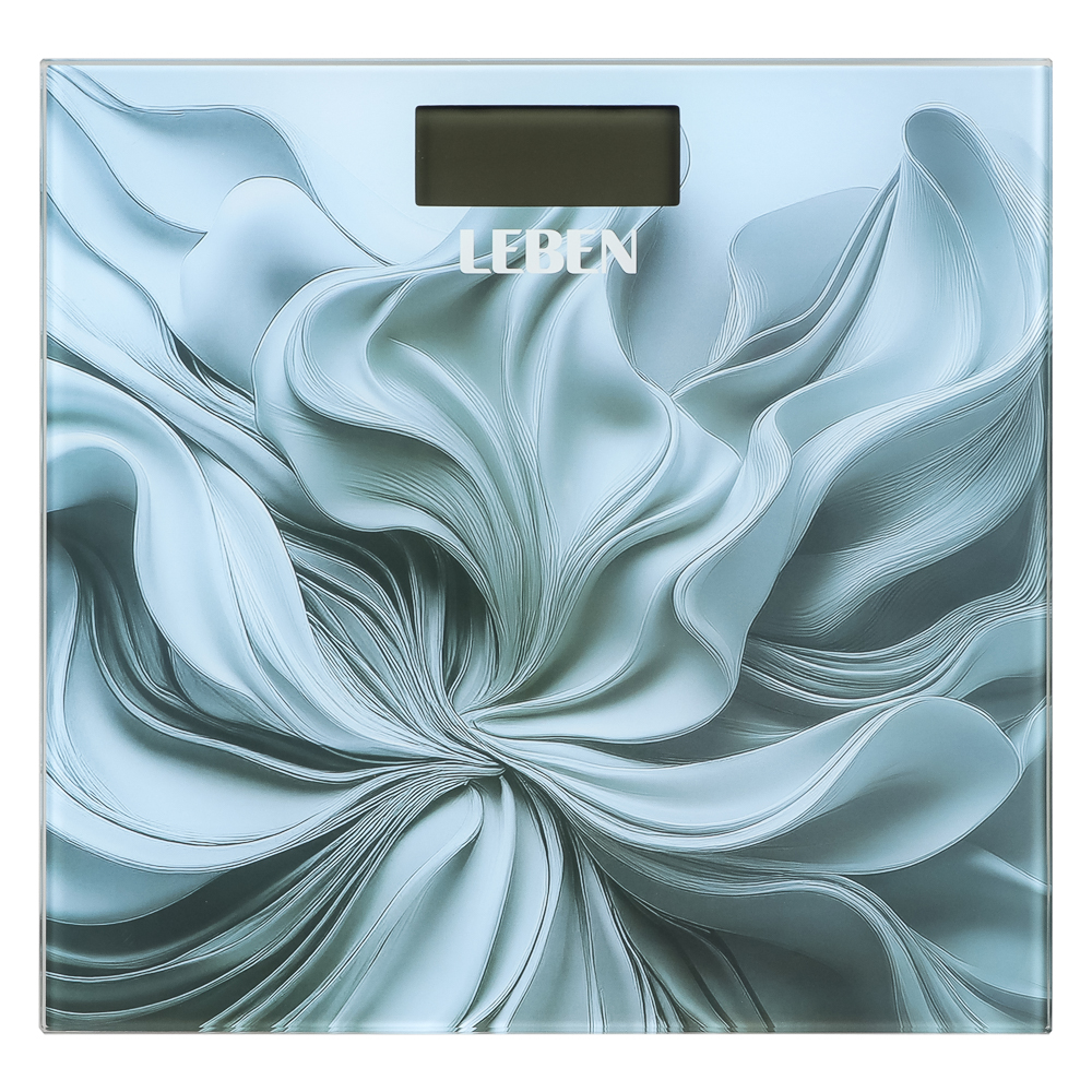 LEBEN Весы напольные электронные "Blue", ЖК-дисплей, макс. нагр.до 180кг, 28х28см, арт.№ 252-100