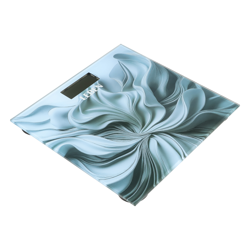 LEBEN Весы напольные электронные "Blue", ЖК-дисплей, макс. нагр.до 180кг, 28х28см, арт.№ 252-100