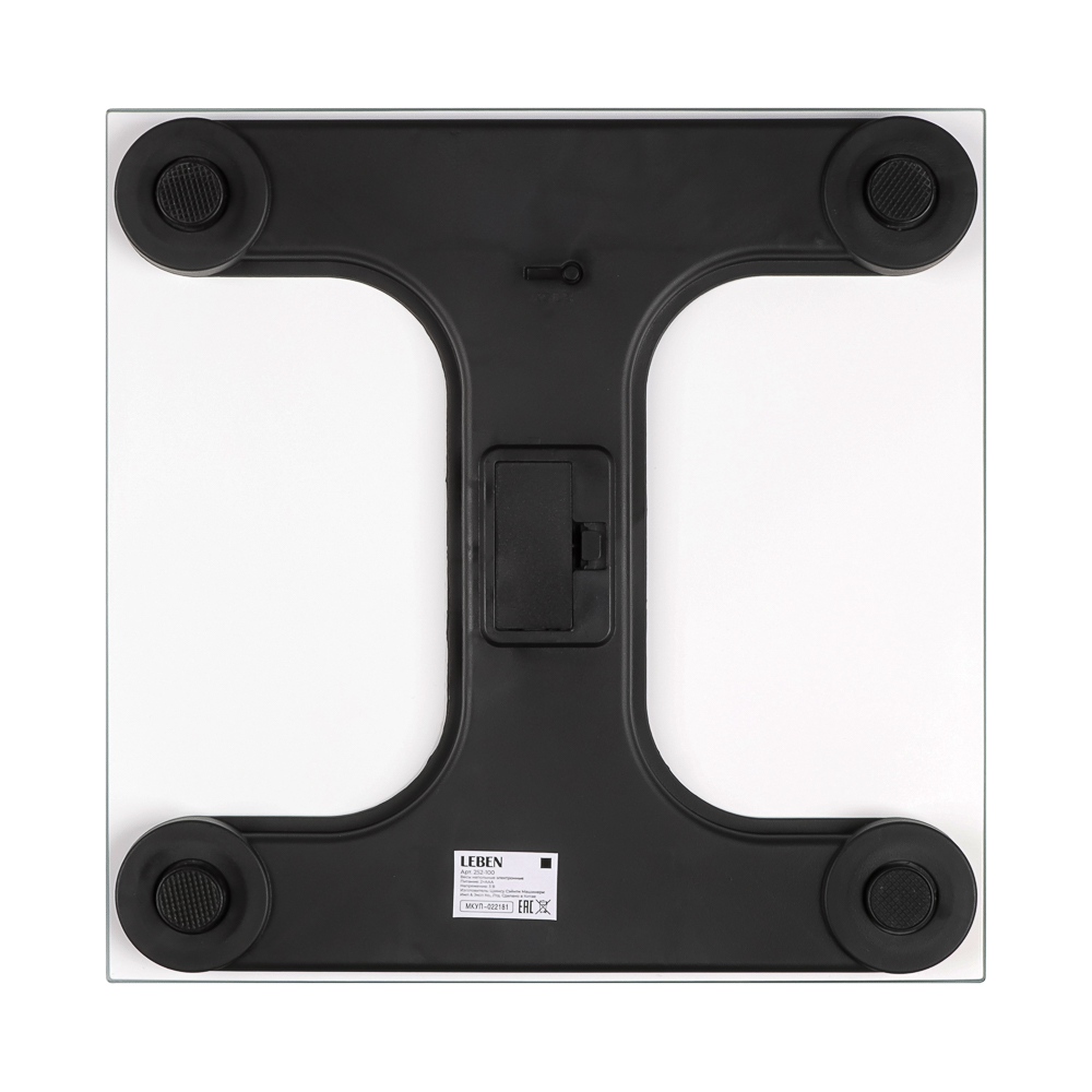 LEBEN Весы напольные электронные "Blue", ЖК-дисплей, макс. нагр.до 180кг, 28х28см, арт.№ 252-100