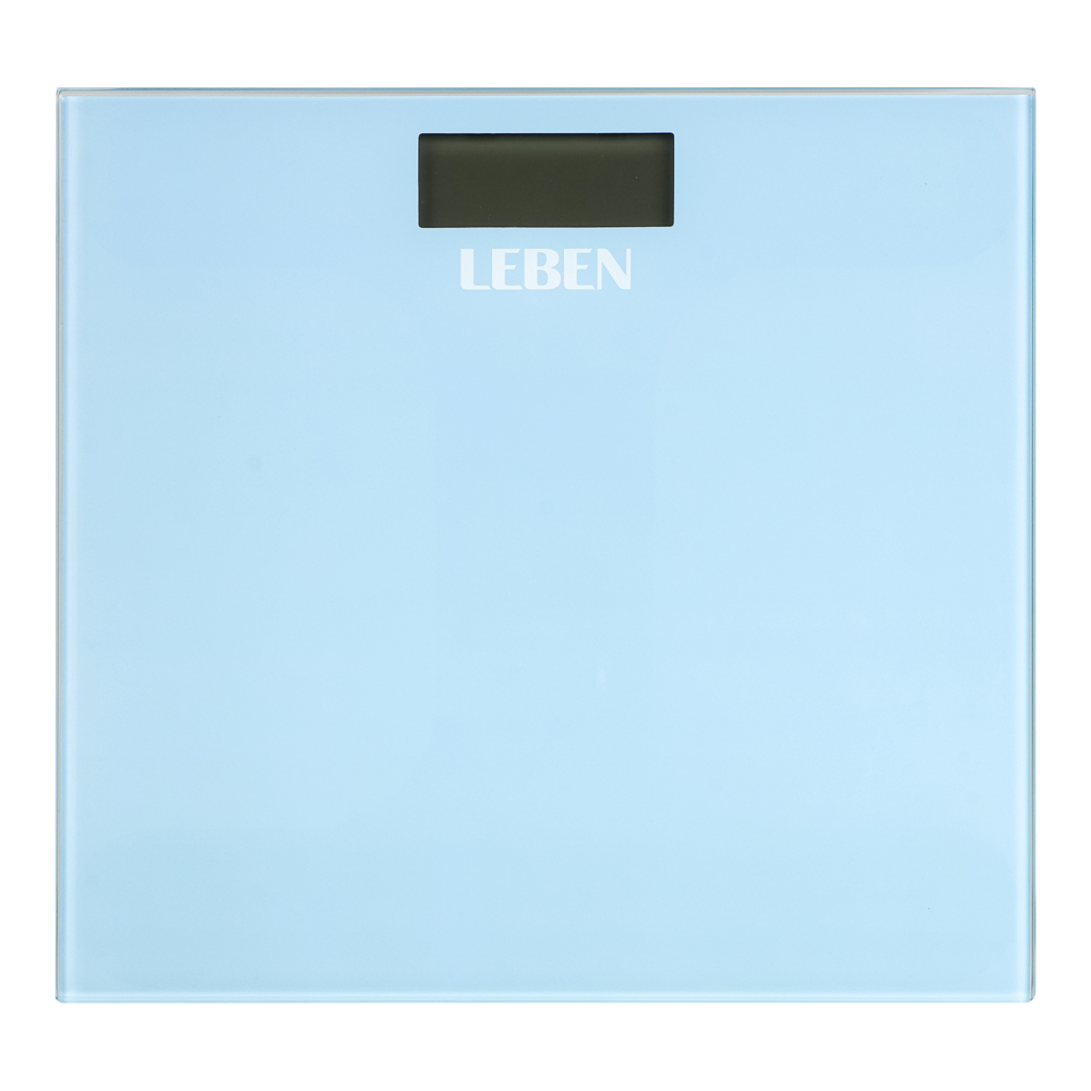 LEBEN Весы напольные электронные "Blue", ЖК-дисплей, макс. нагр.до 180кг, 28х28см, арт.№ 252-100