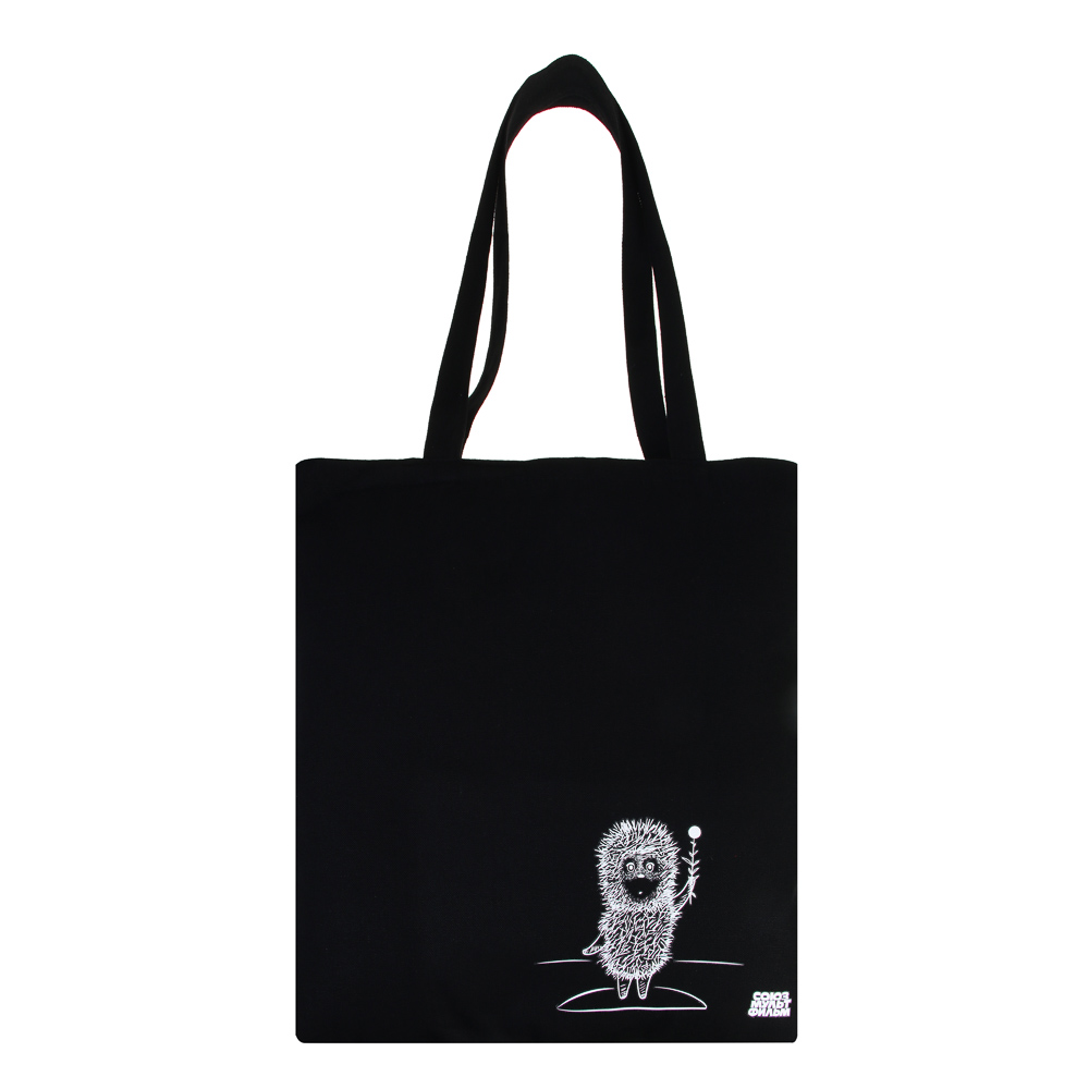 Ежик в Тумане Сумка-шоппер, 38x42 см, внутренний карман, ручки 58 см, черный полиэстер под ткань, арт.№ 805-035