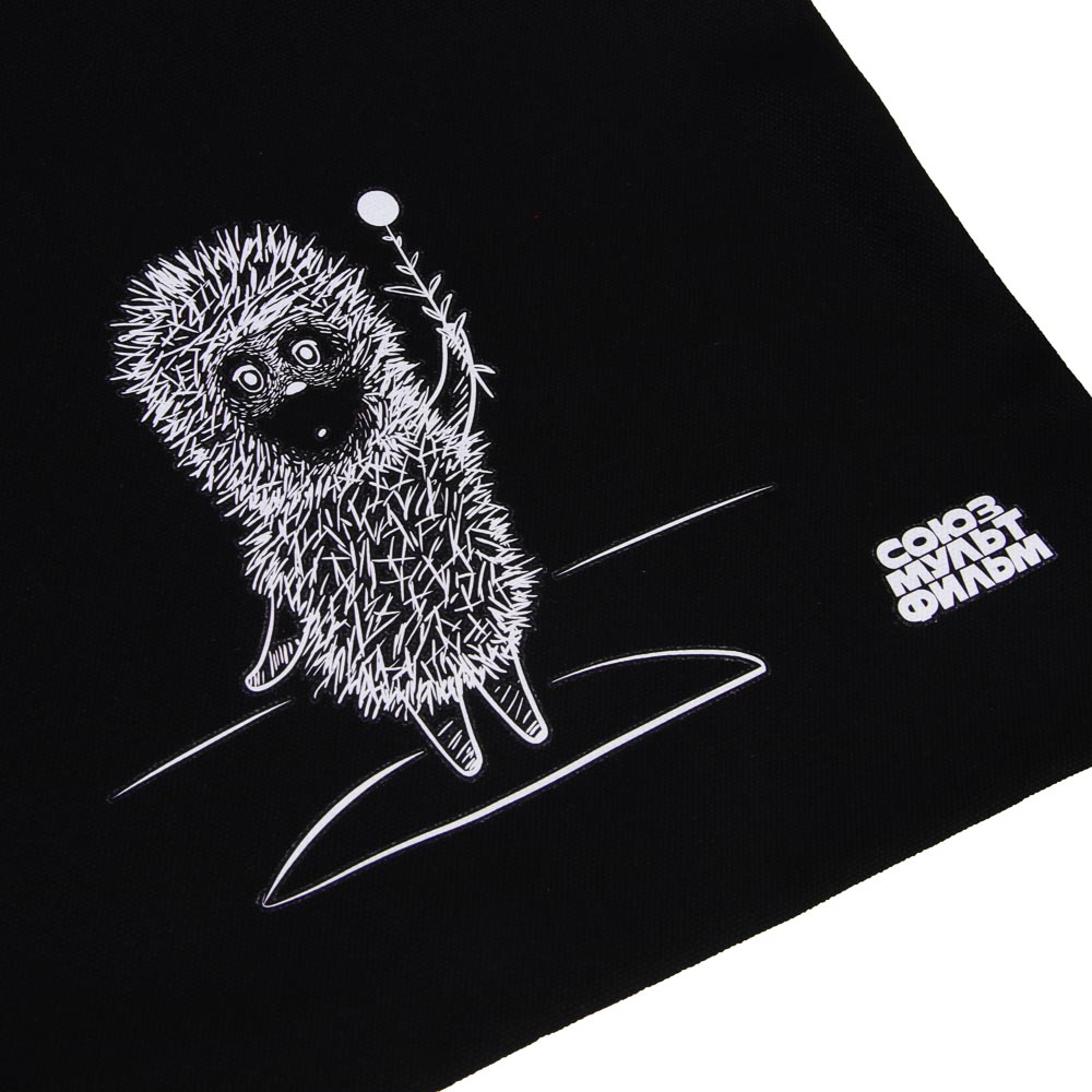 Ежик в Тумане Сумка-шоппер, 38x42 см, внутренний карман, ручки 58 см, черный полиэстер под ткань, арт.№ 805-035