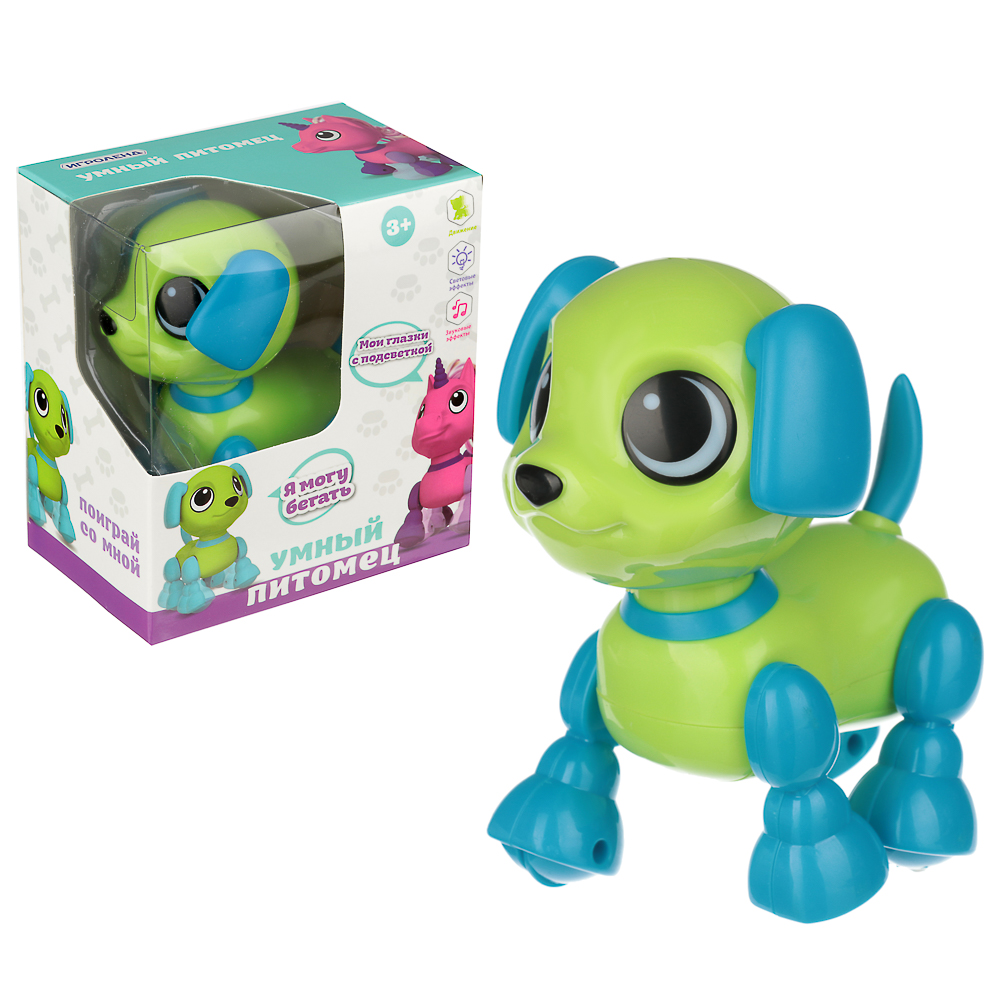 ИГРОЛЕНД Игрушка интерактивная "Умный питомец" мини, звук, свет, движ., 2AAA, ABS, 11х13х7см, 2 диз, арт.№ 272-691