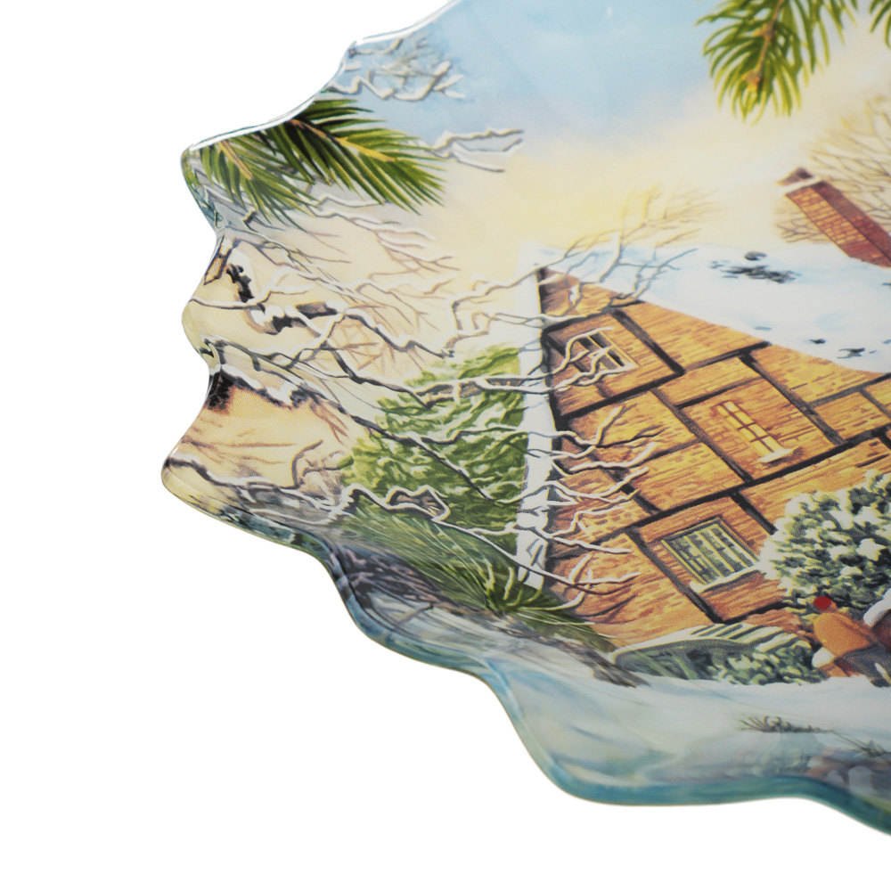 Зимние забавы Блюдо круглое, 25см, стекло, арт.№ 820-897