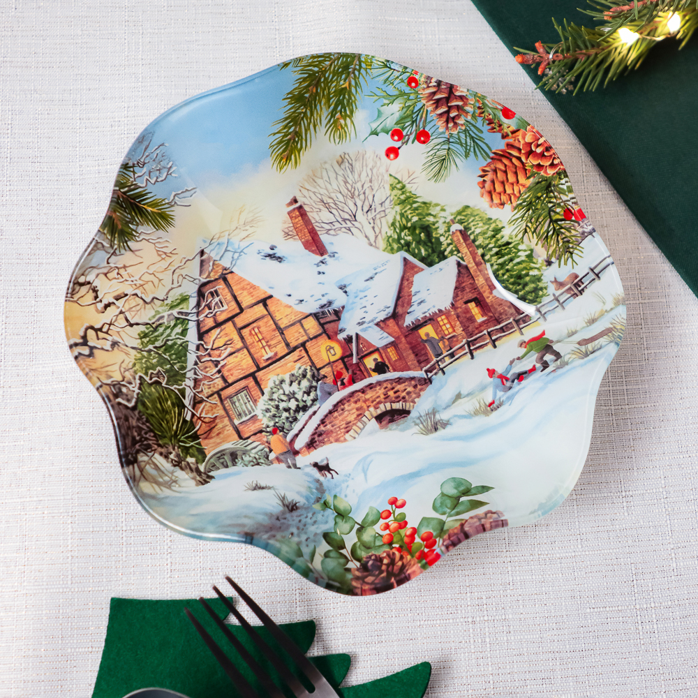 Зимние забавы Салатник круглый, 19х3,5см, стекло, арт.№ 820-898