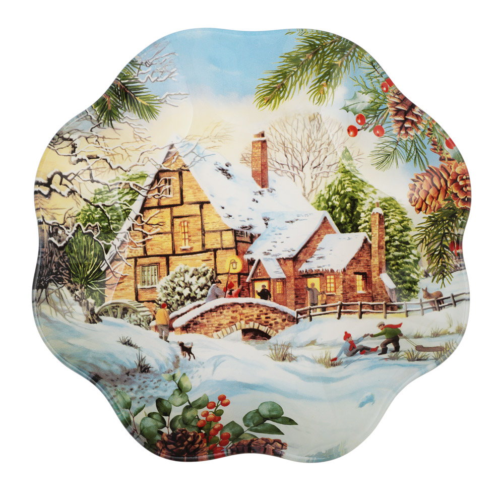 Зимние забавы Салатник круглый, 19х3,5см, стекло, арт.№ 820-898