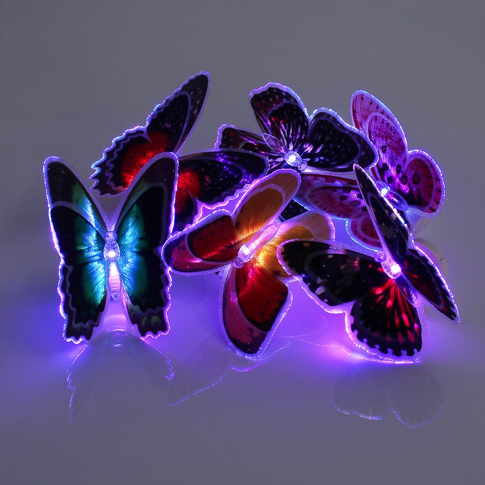 INBLOOM Фигурка на стержне 54см "Бабочка четыре крыла", ПВХ, LR44x3, 6 цветов, арт.№ 171-023