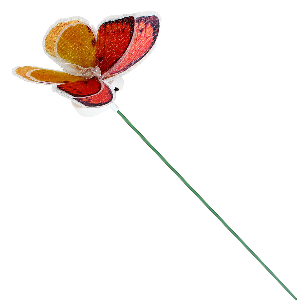 INBLOOM Фигурка на стержне 54см "Бабочка четыре крыла", ПВХ, LR44x3, 6 цветов, арт.№ 171-023