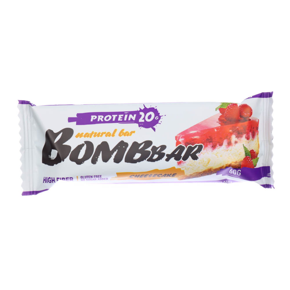 Батончик неглазированный "малиновый чизкейк", ТМ "BOMBBAR", 60 гр., арт.№ 347-177