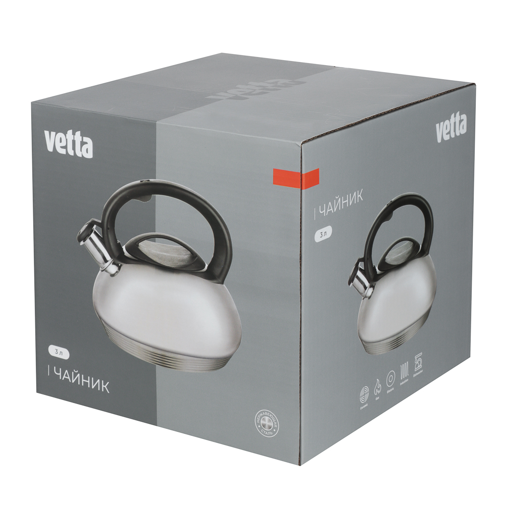 VETTA Чайник стальной 3,0л "Франсуа", индукция, арт.№ 847-091