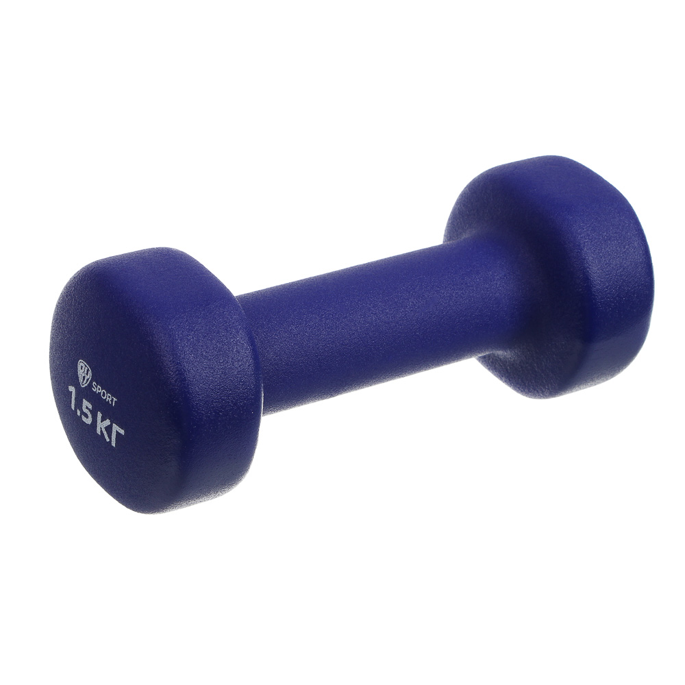Гантель с неопреновым покрытием 1,5кг (+-100гр) тм BY SPORT, металл, неопреновое покрытие, арт.№ 089-031