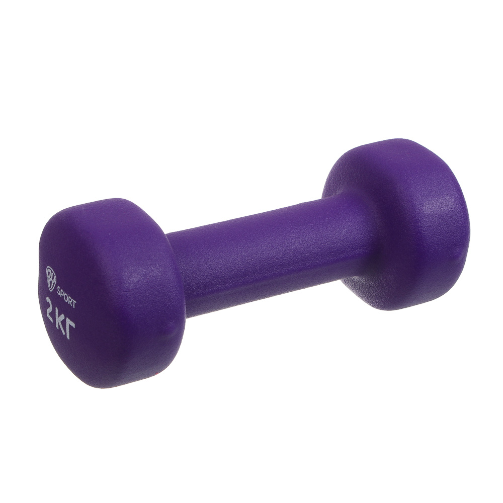 Гантель с неопреновым покрытием 2кг (+-100гр) тм BY SPORT, металл, неопреновое покрытие, арт.№ 089-033