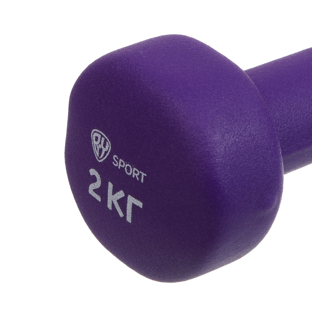 Гантель с неопреновым покрытием 2кг (+-100гр) тм BY SPORT, металл, неопреновое покрытие, арт.№ 089-033