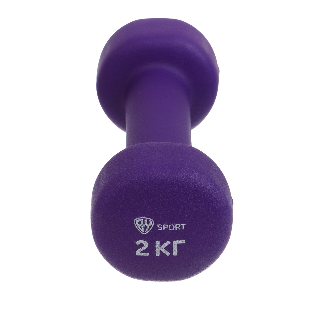 Гантель с неопреновым покрытием 2кг (+-100гр) тм BY SPORT, металл, неопреновое покрытие, арт.№ 089-033
