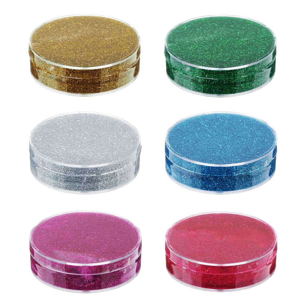 Лизун твердый с блестками 50гр., полимер, 7х7х2см, 6 цветов, арт.№ 218-015