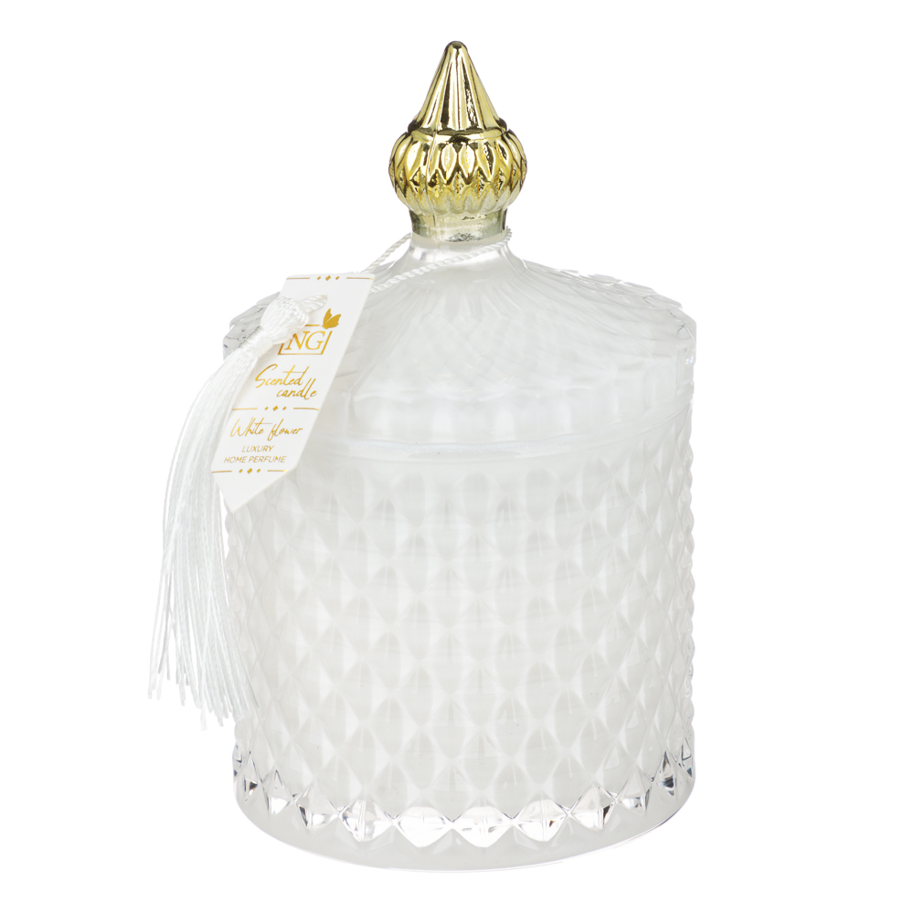 NEW GALAXY Свеча ароматизированная Blaсk&White 160гр. wood sage, white flower, bluebell, pear, арт.№ 778-166