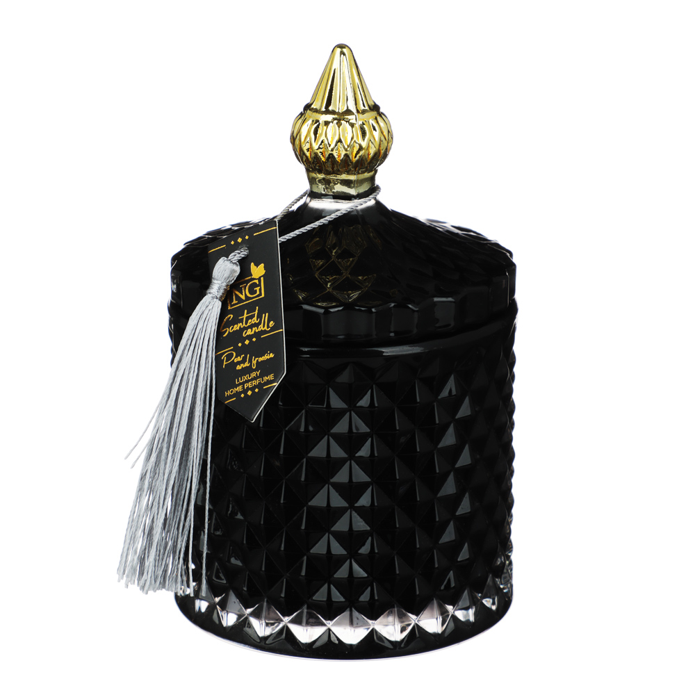 NEW GALAXY Свеча ароматизированная Blaсk&White 160гр. wood sage, white flower, bluebell, pear, арт.№ 778-166