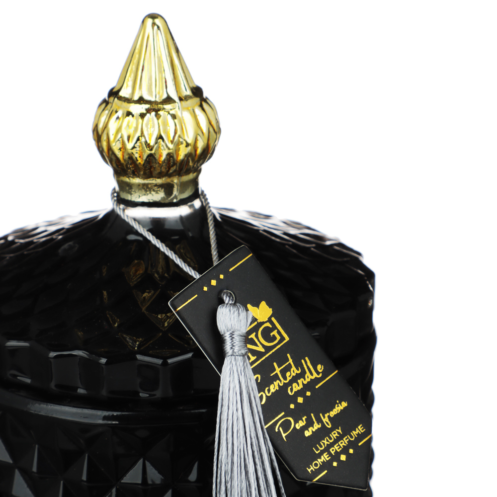 NEW GALAXY Свеча ароматизированная Blaсk&White 160гр. wood sage, white flower, bluebell, pear, арт.№ 778-166