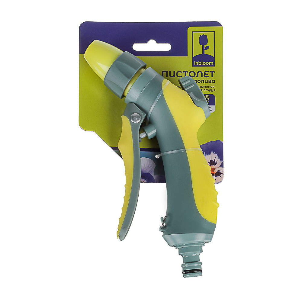 INBLOOM Пистолет садовый с форсункой для регулирования напора, TPR+ABS, арт.№ 161-022
