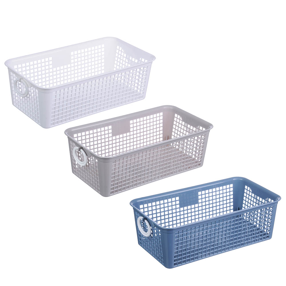 Блок для хранения мелочей "Корзина", 26x14x9см, пластик, 3 цвета, арт.3536, арт.№ 444-213