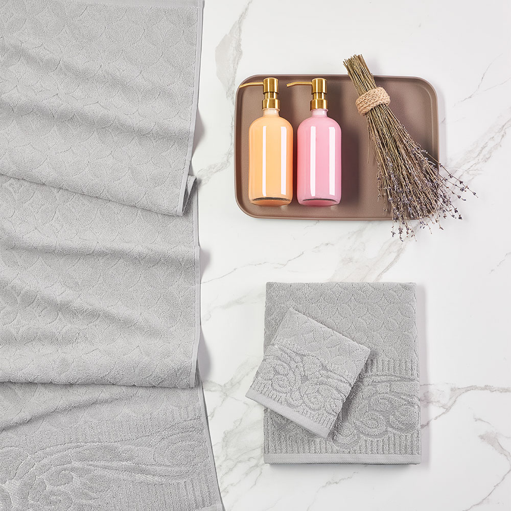 PROVANCE Фрэя Полотенце махровое, 100% хлопок, 70х130см, 465гр/м, серый, арт.№ 484-157