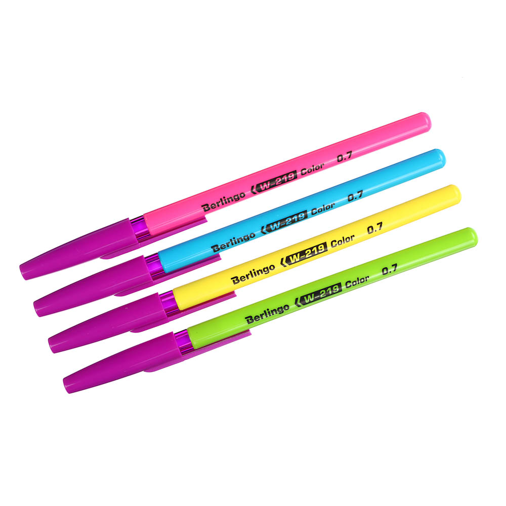 Ручка шариковая "W-219 Колор" синяя, 0,7мм, пластик, 4 цвета корпуса, CBp_70912, арт.№ 627-126