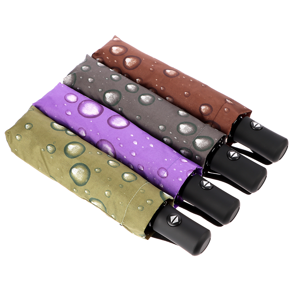 Зонт универсальный, автомат, металл, пластик, эпонж, d96см, 8 спиц, 4 цвета, А2024-2, арт.№ 302-018