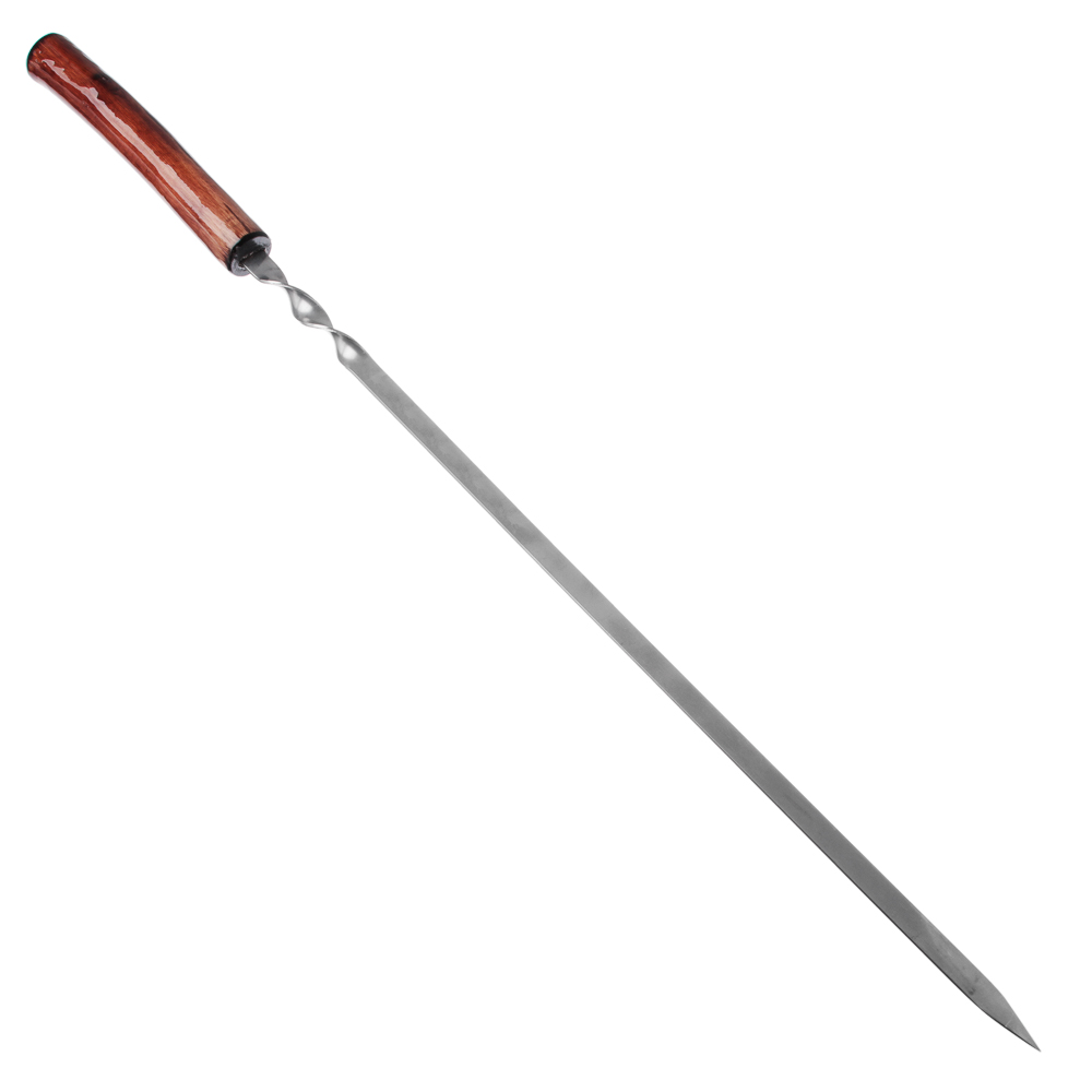 Шампур плоский с деревянной ручкой тм GRILLBOOM, 600х12х2мм, арт.№ 103-077